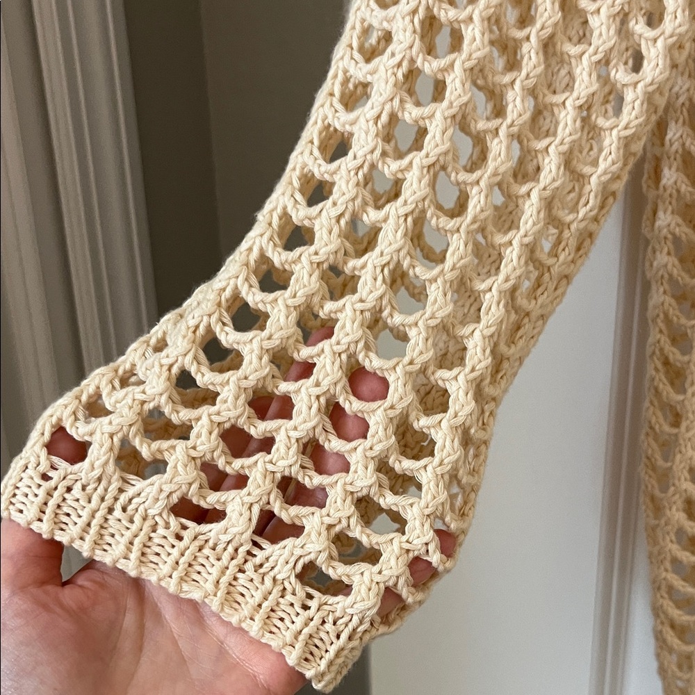 BiBi Beige Open-Knit Cardigan - Picture 4 of 8
